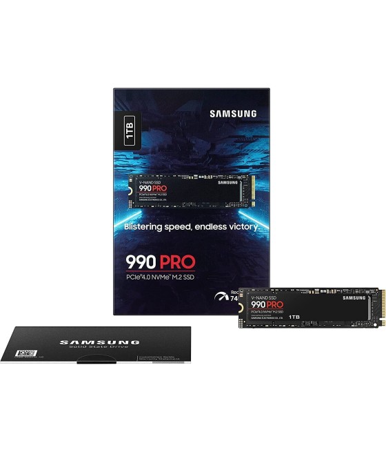 Samsung 990 PRO M.2 NVMe SSD (MZ-V9P1T0BW), 1 TB, PCIe 4.0, 7.450 MB/s Lesen