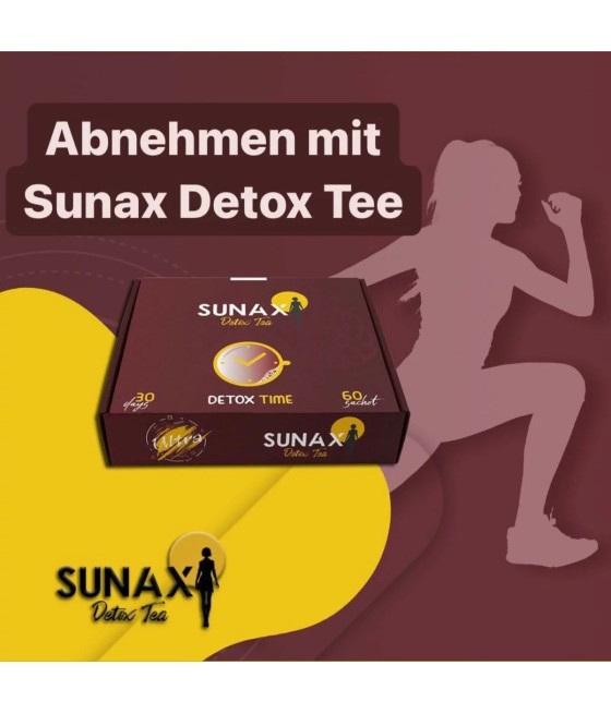 Sunax Detox Tee Himbeere | Fatburner zum Abnehmen / 100% Natural / 60 Stück
