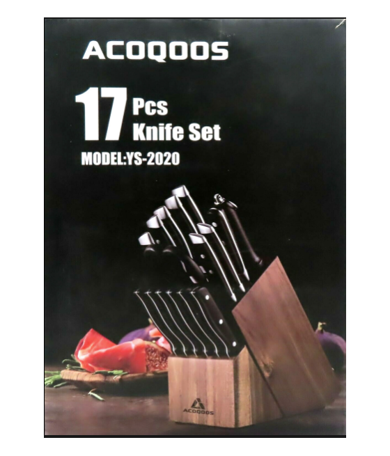 Acoqoos 17 Pc. Knife Block...