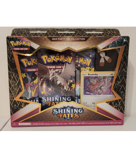 Pokemon TCG SHINING FATES MAD PARTY PIN COLLECTION BUNNELBY