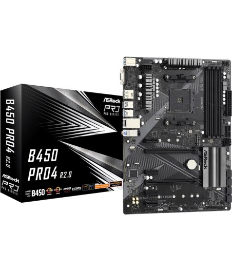 ASRock B450 Pro4 R2.0 Sockel AM4 Mainboard