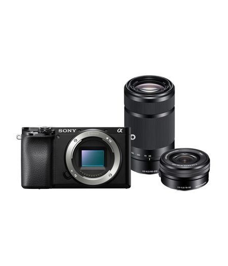 Sony Alpha 6100 Kit 16-50mm + 55-210mm Digitalkamera schwarz
