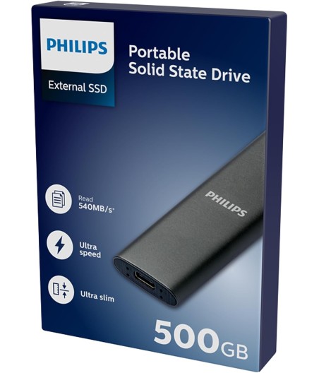 Philips 500 GB Portable SSD, Externes Solid-State-Laufwerk